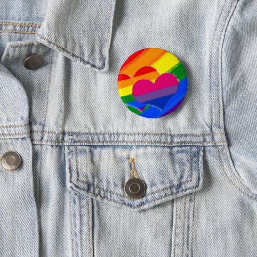 Super Pride-regenboogbipride Ronde Button 5,7 Cm (In situ)