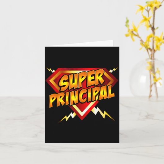 Super Principal Back To School Educational Superhe Kaart (Gele Bloem)