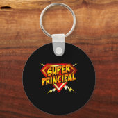 Super Principal Back To School Educational Superhe Sleutelhanger (Voorkant)