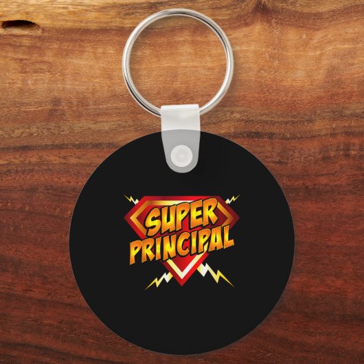 Super Principal Back To School Educational Superhe Sleutelhanger (Voorkant)