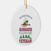 Super Proud Granddaughter of a U.S. Navy Seabee Keramisch Ornament (Rechts)