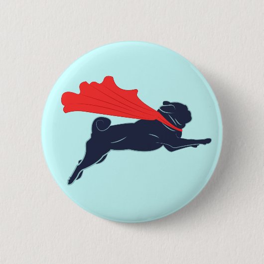 Super Pug-Button Ronde Button 5,7 Cm (Voorkant)