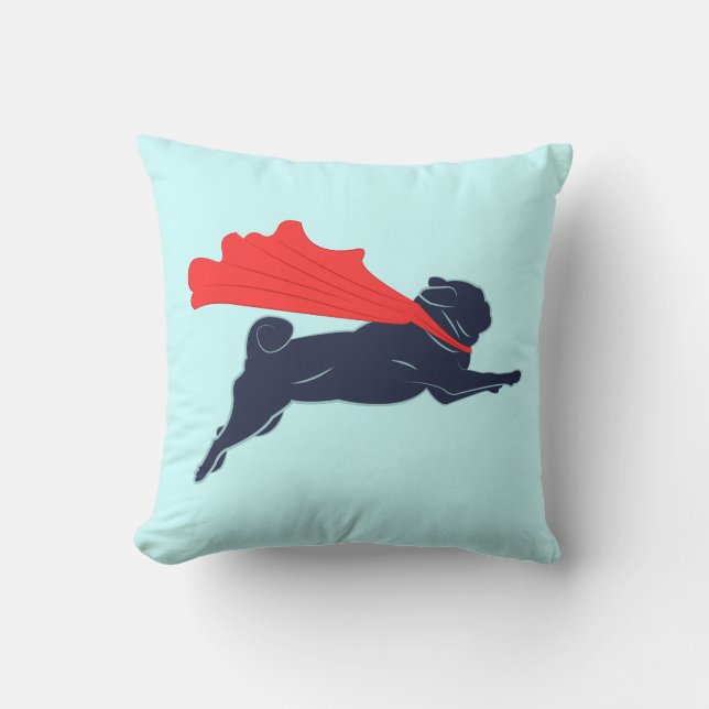 Super Pug Kussen (Voorkant)