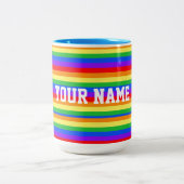 Super Rainbow - aangepaste naam Tweekleurige Koffiemok (Center)