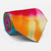 Super Rainbow Acid Trip Dye Necktie Stropdas (Opgerold)