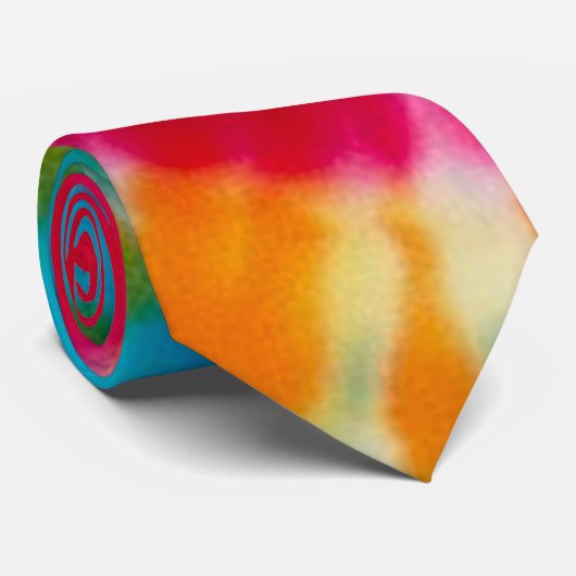 Super Rainbow Acid Trip Dye Necktie Stropdas (Opgerold)