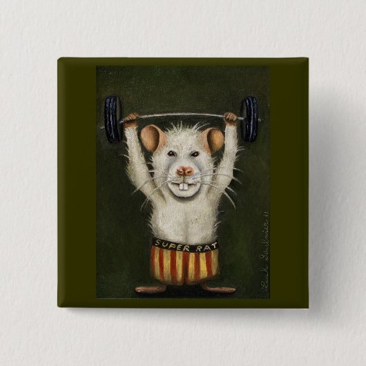 Super Rat Vierkante Button 5,1 Cm (Voorkant)