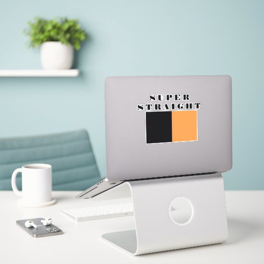 Super rechte sticker (Laptop op bureau)