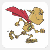 Super Robot Vierkante Sticker (Voorkant)
