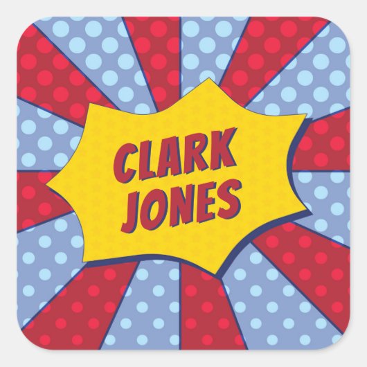 SUPER (ROOD) VIERKANTE STICKER (Voorkant)