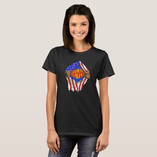 Super Route Verkoop Driver Hero Job T-shirt (Voorkant volledig)