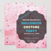 Super Roze Sterren Modern Halloween Kaart (Voorkant / Achterkant)