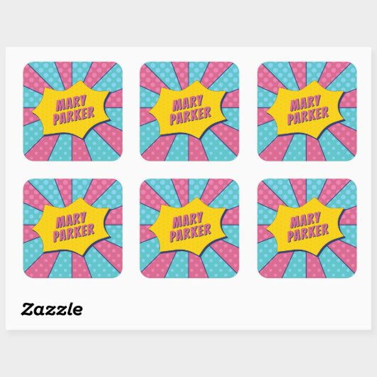 SUPER (ROZE) VIERKANTE STICKER (Vel)