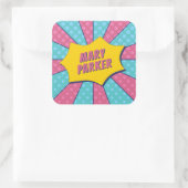 SUPER (ROZE) VIERKANTE STICKER (Tas)