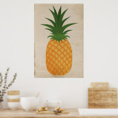 Super Rustic Pineapple Grafisch oud Antiek papier Poster (Keuken)