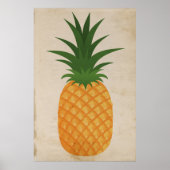 Super Rustic Pineapple Grafisch oud Antiek papier Poster (Voorkant)