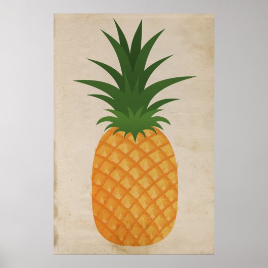 Super Rustic Pineapple Grafisch oud Antiek papier Poster (Voorkant)