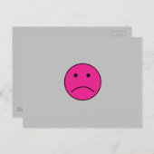 SUPER SAD HOT PINK FACE FEELINGS CONFUSED L POSTCA BRIEFKAART (Voorkant / Achterkant)