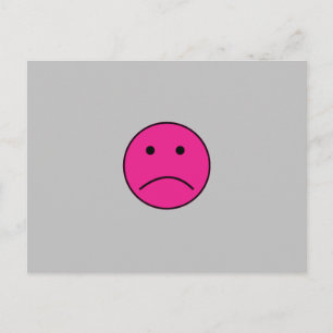 SUPER SAD HOT PINK FACE FEELINGS CONFUSED L POSTCA BRIEFKAART