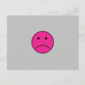 SUPER SAD HOT PINK FACE FEELINGS CONFUSED L POSTCA BRIEFKAART (Voorkant)