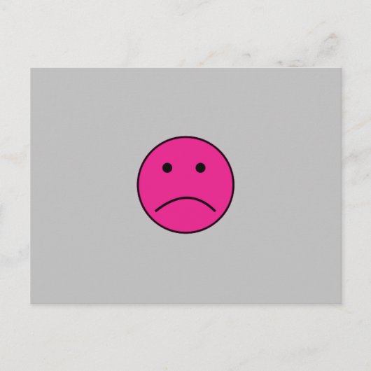 SUPER SAD HOT PINK FACE FEELINGS CONFUSED L POSTCA BRIEFKAART (Voorkant)