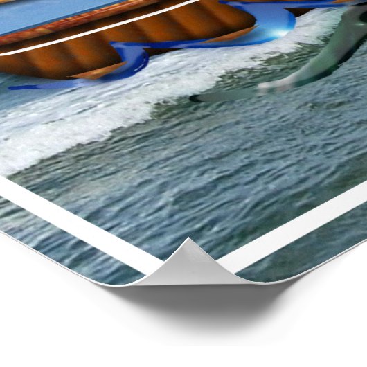 Super Sailboot op de hoge Zeeen Poster (Hoek)