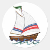 Super Sailboot Ronde Sticker (Voorkant)