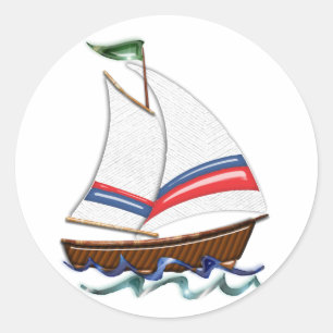 Super Sailboot Ronde Sticker