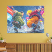 Super Saiyan Goku Epic Rain Fight Canvas Afdruk (Insitu (Woonkamer))