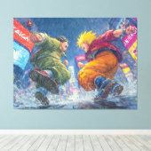 Super Saiyan Goku Epic Rain Fight Canvas Afdruk (Insitu (Houten vloer))