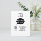 super sale bedrijfs korting scan QR-code details  Briefkaart (Staand voorkant)
