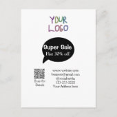 super sale bedrijfs korting scan QR-code details Briefkaart (Voorkant)