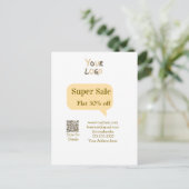 super sale bedrijfs korting scan QR-code details Feestdagenkaart (Staand voorkant)