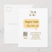 super sale bedrijfs korting scan QR-code details Feestdagenkaart (Voorkant / Achterkant)