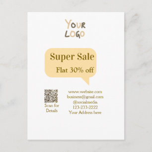 super sale bedrijfs korting scan QR-code details Feestdagenkaart