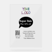 super sale business discount scan QR code details Acryl Bord (Voorkant)