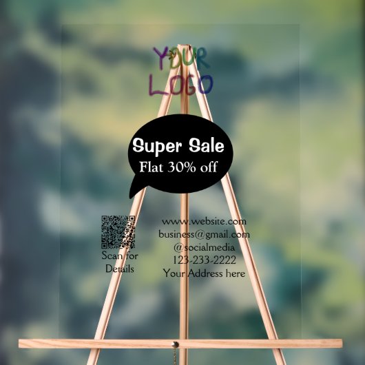super sale business discount scan QR code details Acryl Bord (Neutraal)