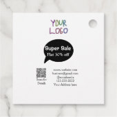 super sale business discount scan QR code details Bedankjes Labels (Achterkant)