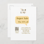 super sale business discount scan QR code details  Feestdagenkaart (Voorkant / Achterkant)