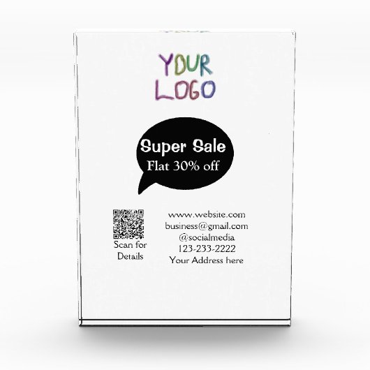 super sale business discount scan QR code details Fotoblokken (Voorkant)