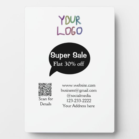 super sale business discount scan QR code details Fotoplaat (voorkant)