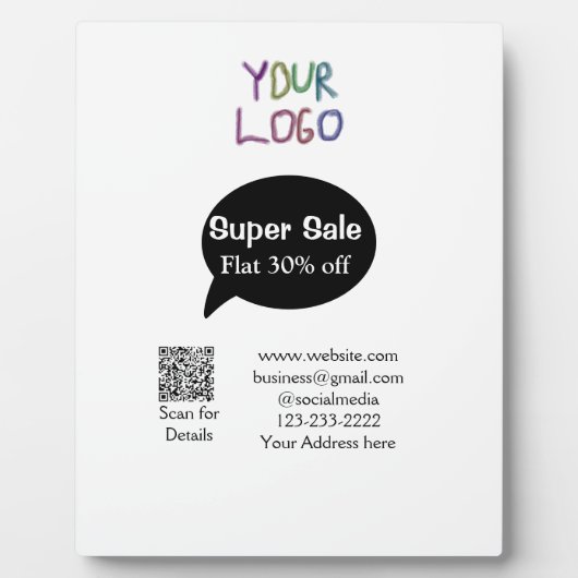 super sale business discount scan QR code details Fotoplaat (Voorkant)