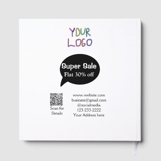 super sale business discount scan QR code details Gastenboek (Achterkant)