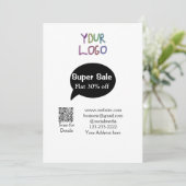 super sale business discount scan QR code details Kaart (Staand voorkant)