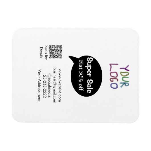 super sale business discount scan QR code details Magneet (Horizontaal)