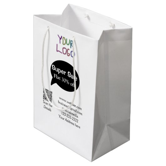 super sale business discount scan QR code details Medium Cadeauzakje (Achterkant Gekanteld)
