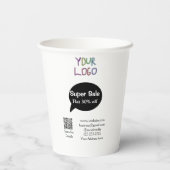 super sale business discount scan QR code details Papieren Bekers (Achterkant)