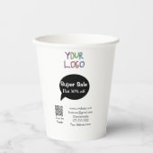 super sale business discount scan QR code details Papieren Bekers (Voorkant)