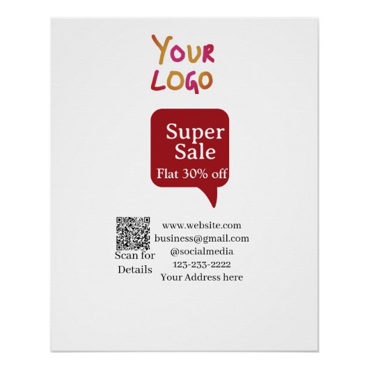 super sale business discount scan QR code details  Perfect Poster (Voorkant)
