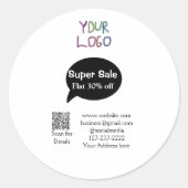 super sale business discount scan QR code details Ronde Sticker (Voorkant)